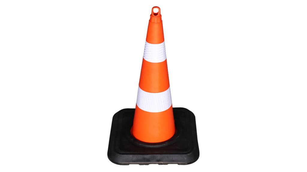 Asya 75 cm PVC Trafik Konisi (Çift Reflektifli, Ağırlıklı)
