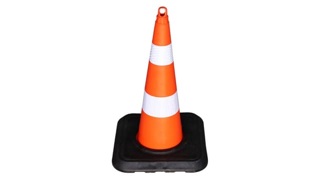 Asya 75 cm PVC Trafik Konisi (Çift Reflektifli, Ağırlıklı)