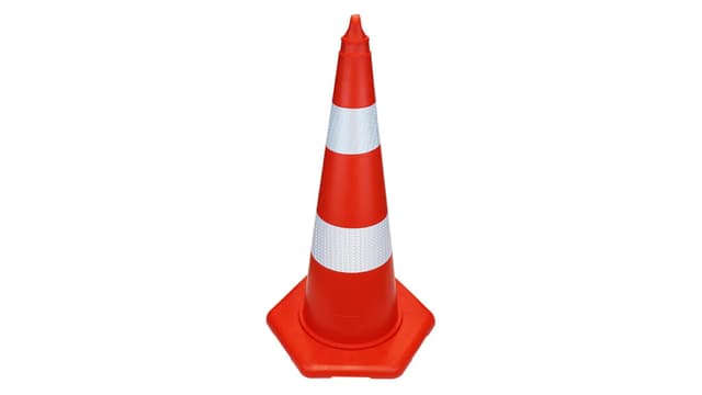 Asya PVC Trafik Konisi 750 mm (Çift Reflektifli, 6 Köşe)